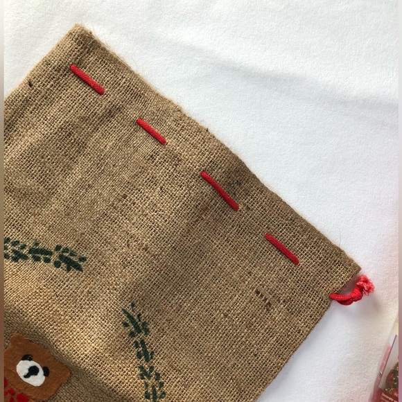 NEW 30 Ft Roll Holiday Red Mesh Ribbon & Christmas Bear Burlap Santa Sack - Picture 11 of 11